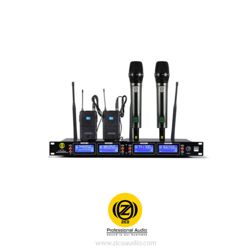 میکروفون بی سیم 4 کانال دستی/یقه ای زیکو ZICO UR-1000HC