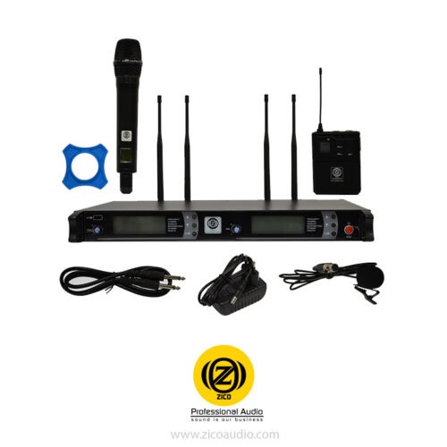 میکروفون بی سیم 2 کانال دستی/یقه ای زیکو ZICO UH-50HC